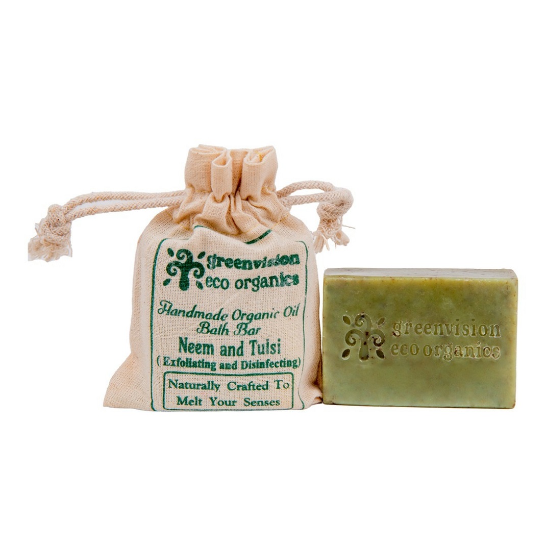 Handmade Organic Oil Bath Bar – Neem & Tulsi