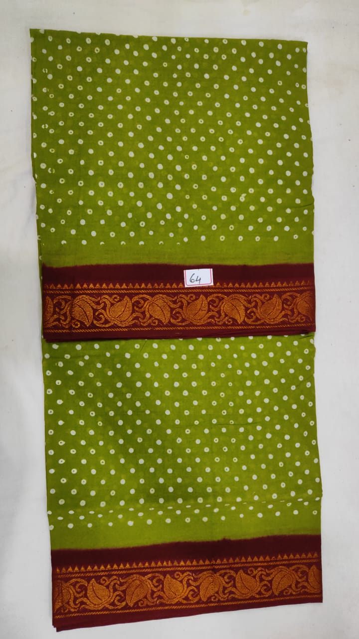 6 Yards Zarigai Border Cotton Sarees